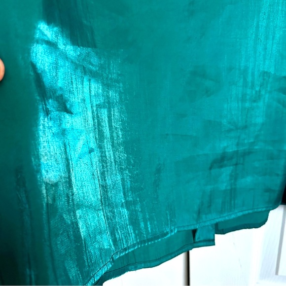 Jaclyn Smith Womens Button Up LS Blouse Sz XL Shimmery Old Money Office Siren - Picture 3 of 10